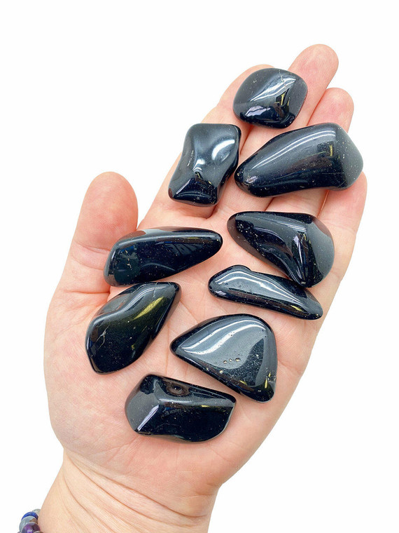 Black Tourmaline Tumbled Stone - Polished Black Tourmaline Crystal