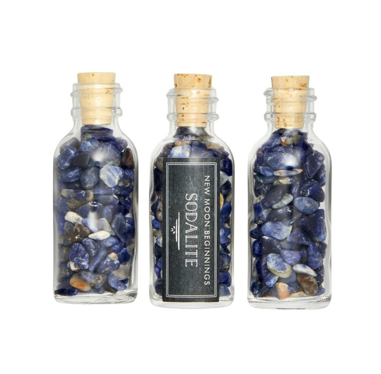 Sodalite Crystal Chips Bottle