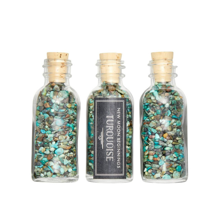 Turquoise Crystal Chips Bottle
