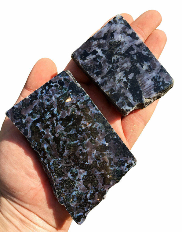 Indigo Gabbro Slab - Front Polished Stone - Mystic Merlinite