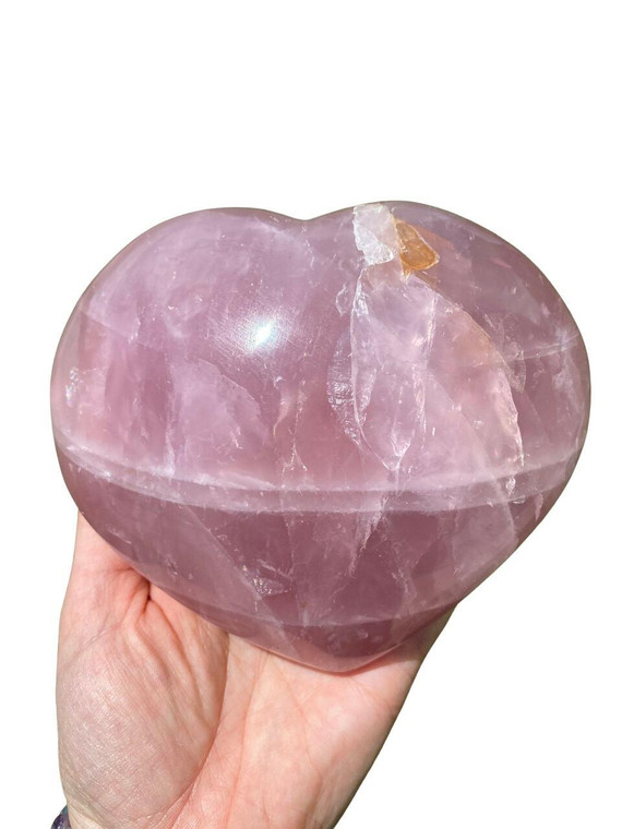 Rose Quartz Heart Crystal Large - 7