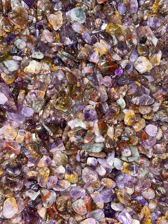 Super 7 Crystal Polished Chips 5mm - 7mm Super Seven Chips (1 lb
