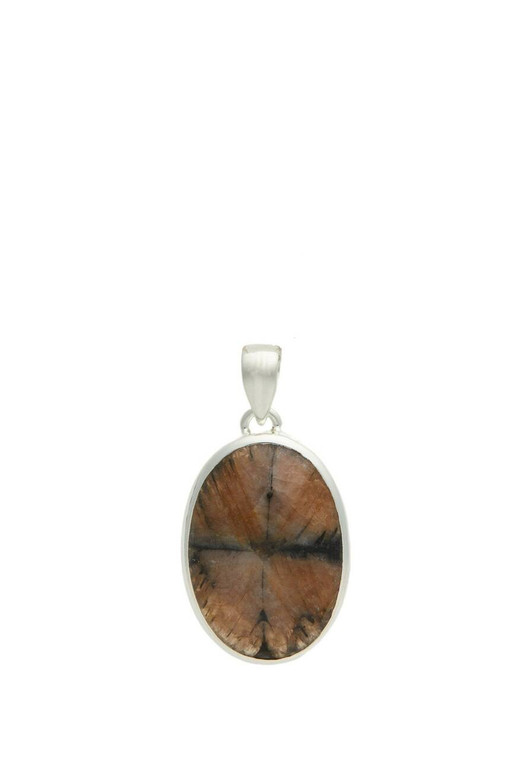 Chiastolite Stone Pendant Sterling Silver - No.1029