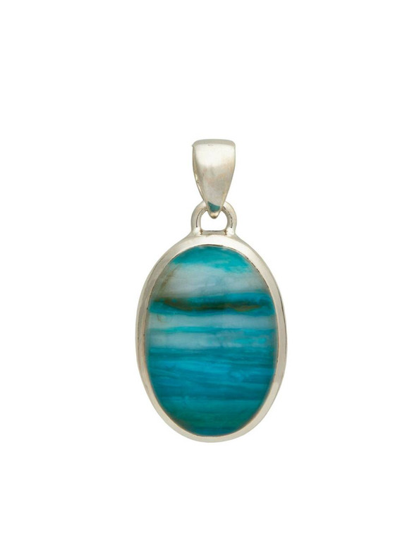 Blue Andean Opal Stone Pendant - Sterling Silver - No.577