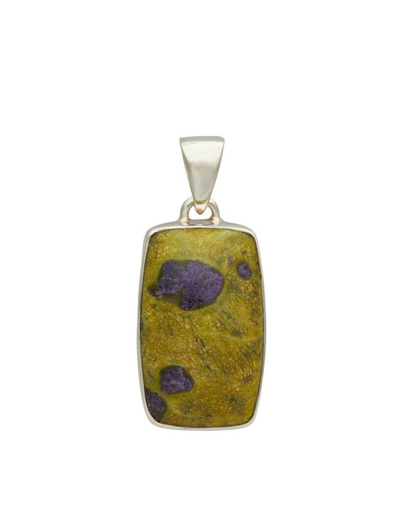 Atlantisite Pendant - Polished Rectangle - Sterling Silver - No.808