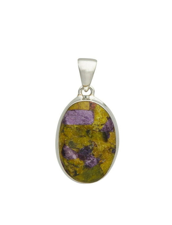 Atlantisite Pendant - Polished Oval - Sterling Silver - No.809