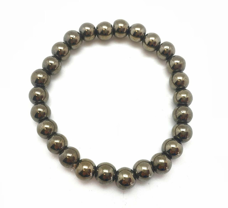 Pyrite Elastic Bracelet - 8mm Beads