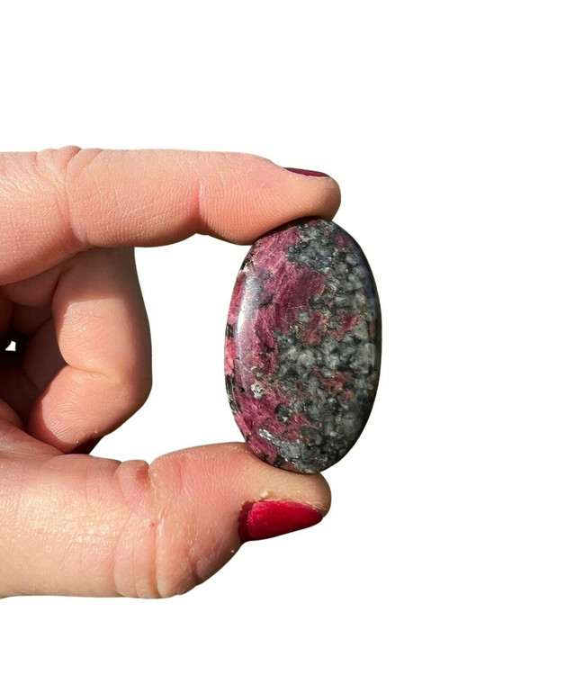 Eudialyte Palm Stone - Grade AA