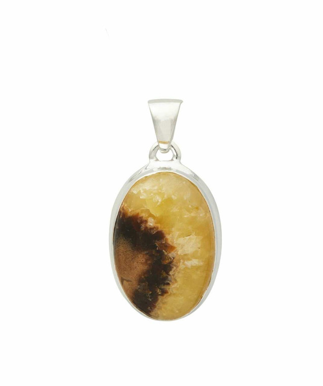 Septarian Pendant - Polished Oval - Sterling Silver - No.459