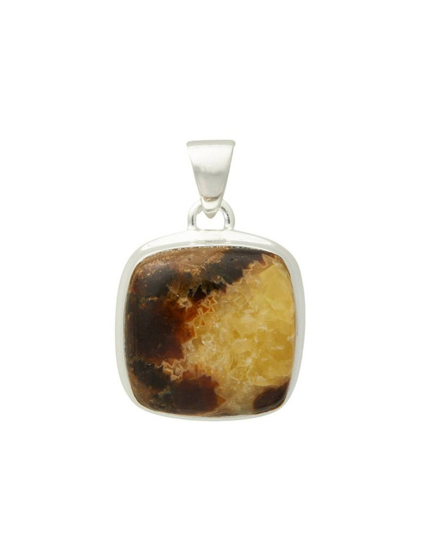 Septarian Pendant - Polished Square - Sterling Silver - No.453