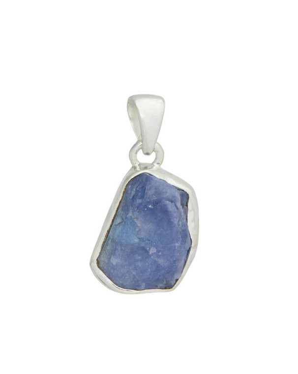 Tanzanite Pendant - Sterling Silver - Raw - No.491