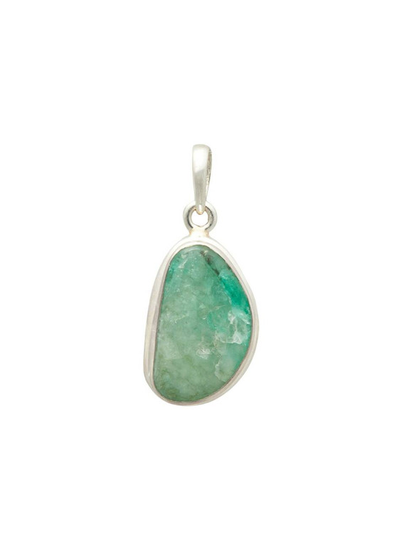 Emerald Pendant - Sterling Silver - Polished - No.11