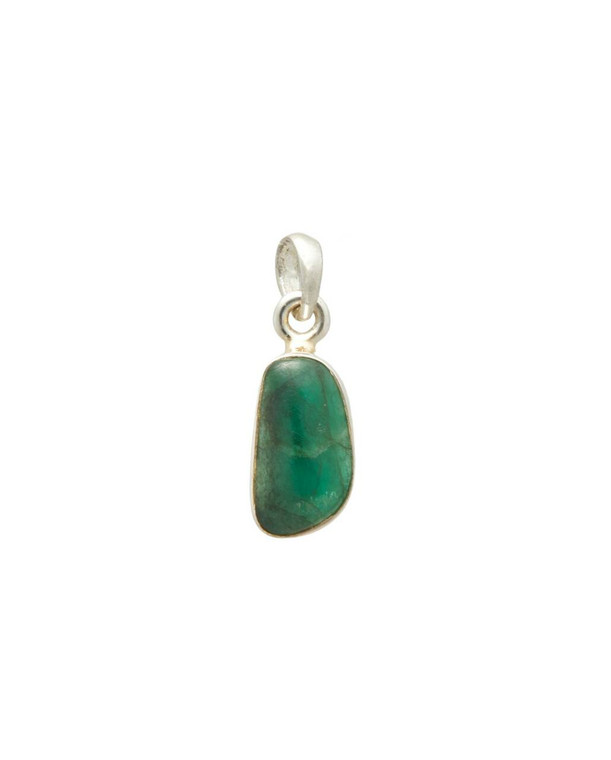 Emerald Pendant - Sterling Silver - Polished - No.8