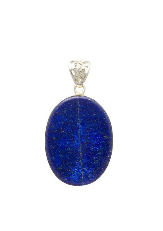 Lapis Lazuli Pendant - Sterling Silver - Polished Oval - No.3