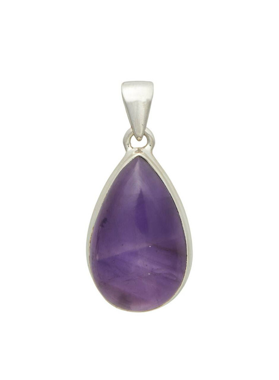 Polished Amethyst Pendant - Sterling Silver - No.1787