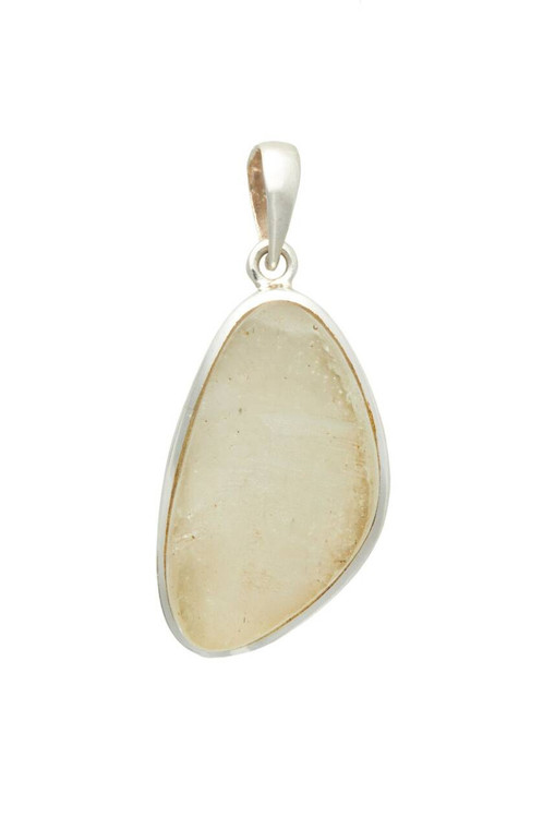 Raw Libyan Desert Glass Pendant - Sterling Silver - No.11