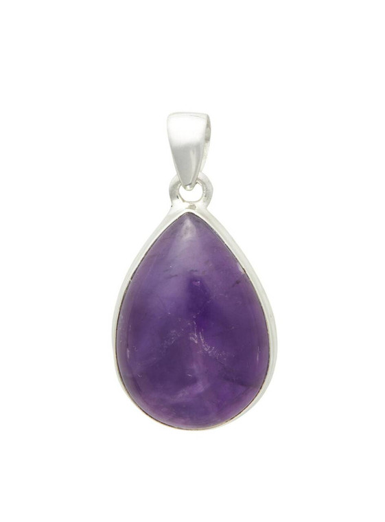 Polished Amethyst Pendant - Sterling Silver - No.1792