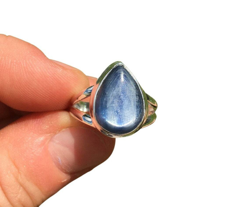 Polished Blue Kyanite Ring - Size 7 US - Sterling Silver - No.992
