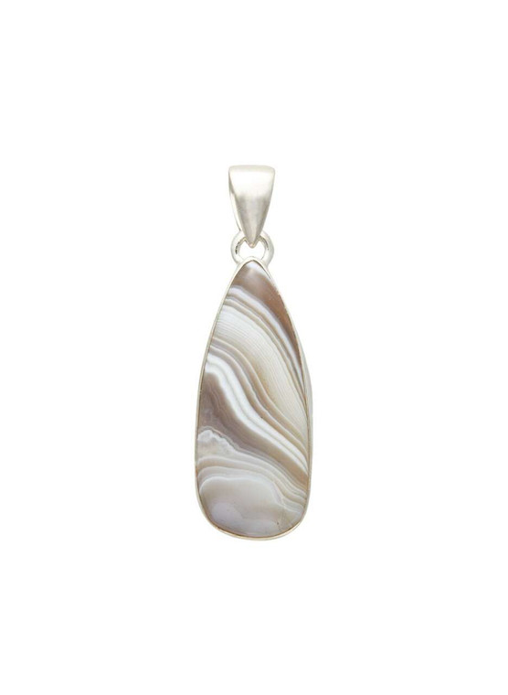 Botswana Agate Pendant - Sterling Silver - No.1079