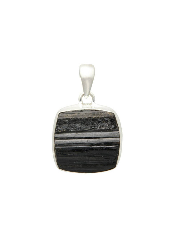 Black Tourmaline Pendant - Sterling Silver - No.1382