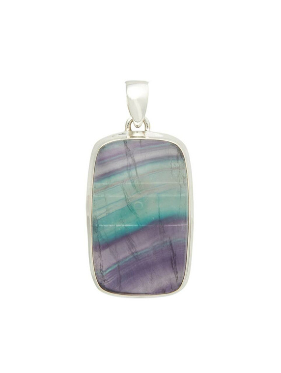 Rainbow Fluorite Pendant - Sterling Silver - No.1073