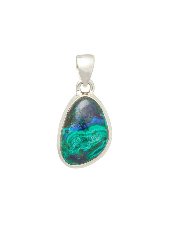 Azurite Malachite Pendant - Sterling Silver - No.707