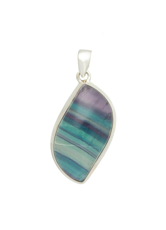 Rainbow Fluorite Pendant - Sterling Silver - No.1070