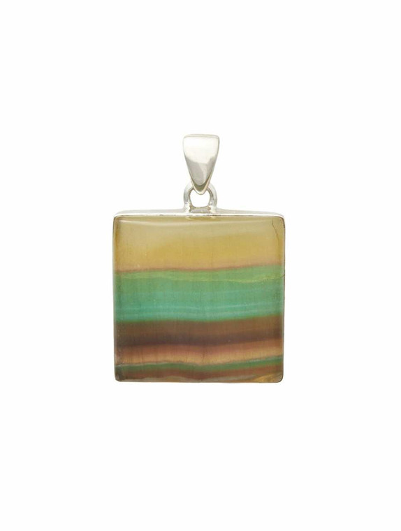 Rainbow Fluorite Pendant - Sterling Silver - No.1056