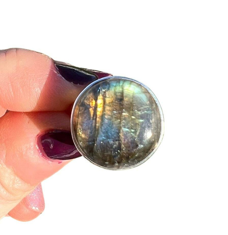 Labradorite Ring - SIZE 8.5 US - Sterling Silver - No.503