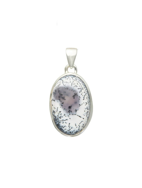 Dendritic Opal Pendant Merlinite - Sterling Silver - No.2310