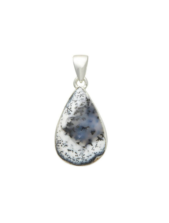 Dendritic Opal Pendant Merlinite - Sterling Silver - No.2313