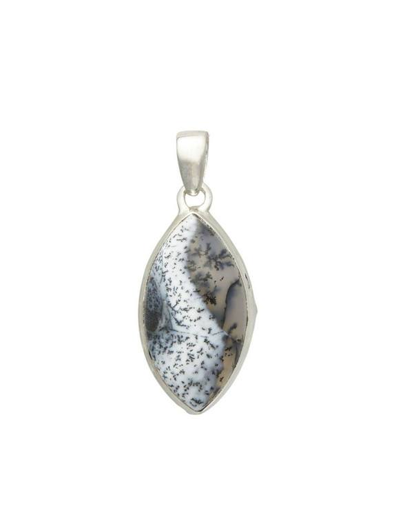 Dendritic Opal Pendant Merlinite - Sterling Silver - No.2312