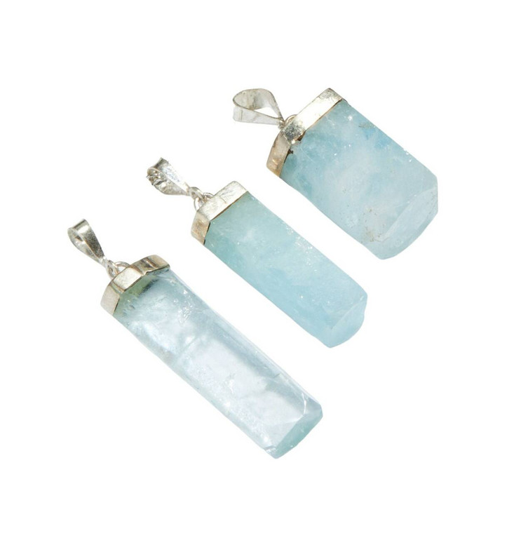 Aquamarine Rod Pendant - Grade AAA