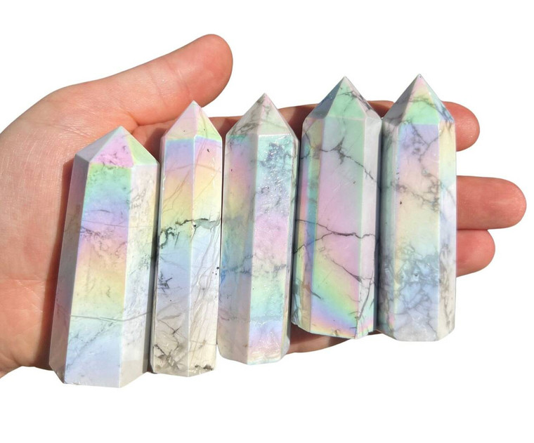 White Howlite Aura Point