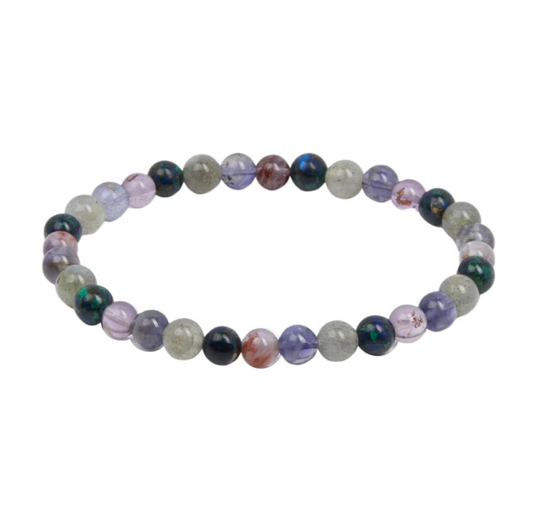 Intuition Bracelet - Third Eye Activation & Empath Protection Elastic Bracelet 6mm Beads 