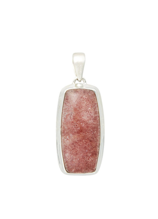 Strawberry Quartz Pendant - Sterling Silver - No.121 