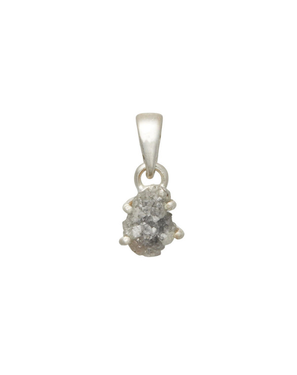 Raw Diamond Pendant - Sterling Silver - No.97 