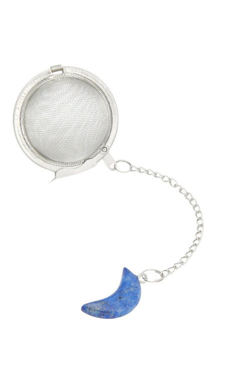 Lapis Lazuli Moon Shaped Crystal Tea Infuser 