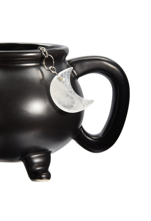 Clear Quartz Moon Shaped Crystal Tea Infuser 