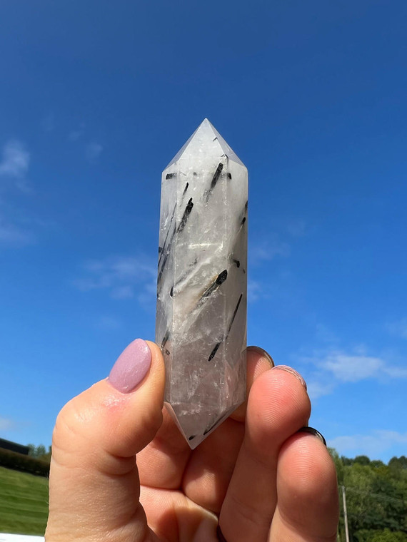 Tourmalinated Quartz Point (Double Terminated) 