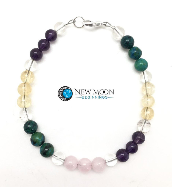 Healing & Wellness Clasp Bracelet - 6mm Beads | New Moon Beginnings