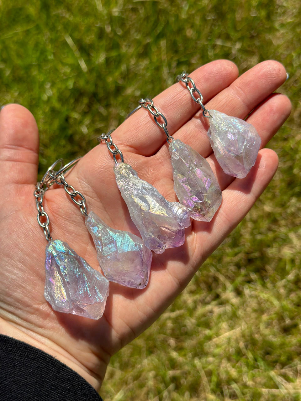 Raw Aura Amethyst Keychain | New Moon Beginnings