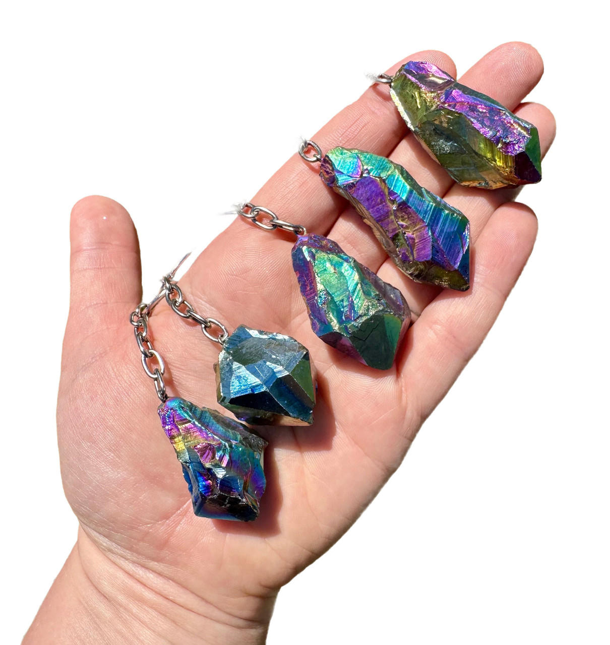 Raw Flame Aura Quartz Keychain | New Moon Beginnings