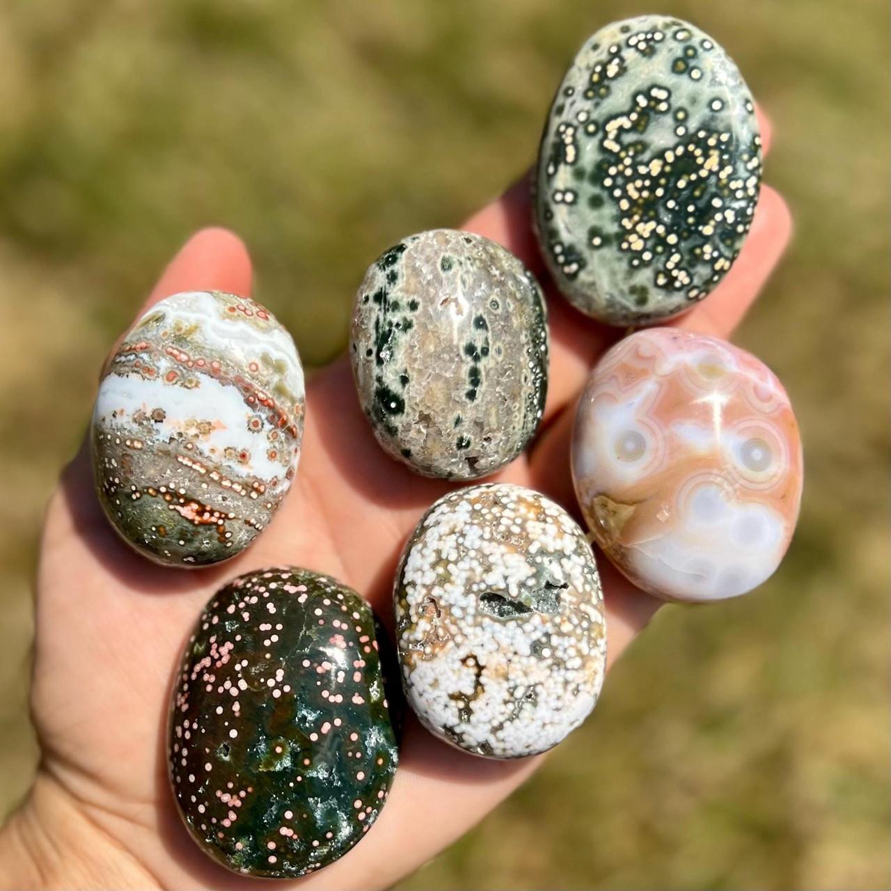 9th Vein Ocean Jasper Palm Stone | New Moon Beginnings
