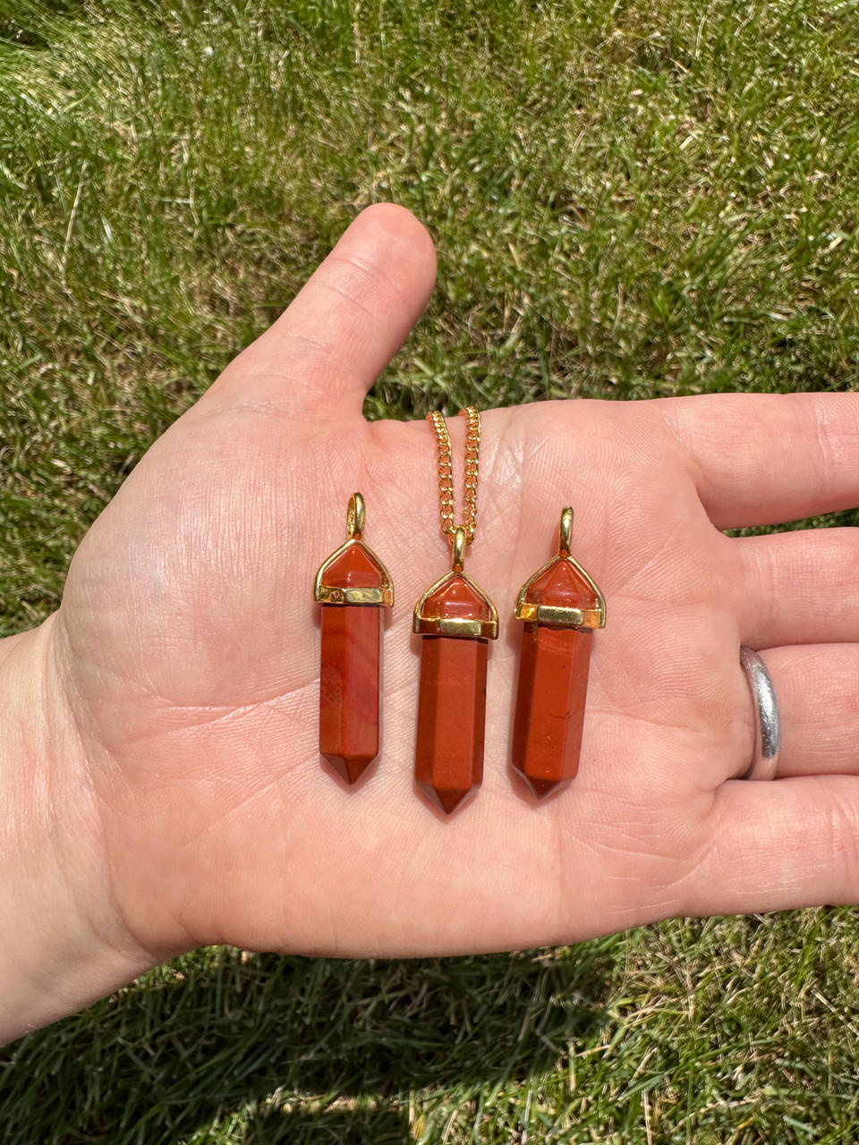 Red Jasper Polished Point Pendant New Moon Beginnings