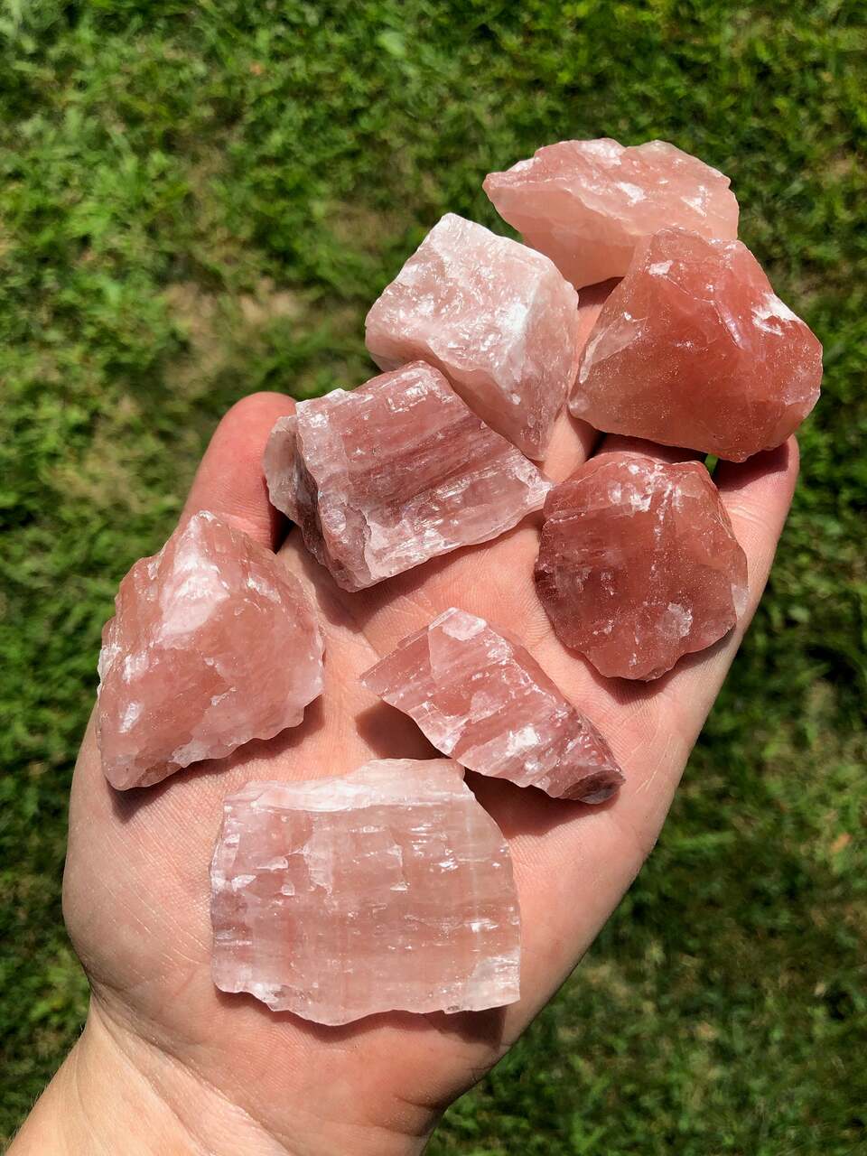 Raw Strawberry Calcite Stone New Moon Beginnings
