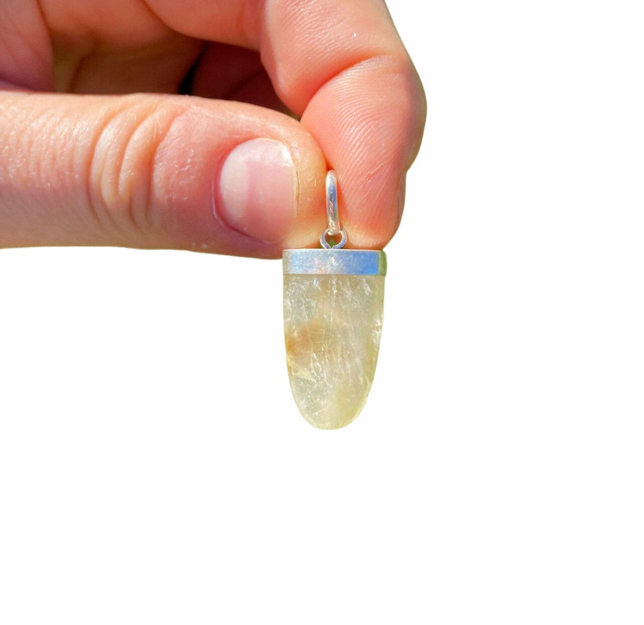 Golden Rutilated Quartz Pendant 07 Gorgeous Natural Healing Crystal Energy Gift Box 