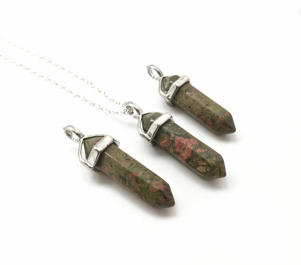 Unakite Polished Point Pendant | New Moon Beginnings