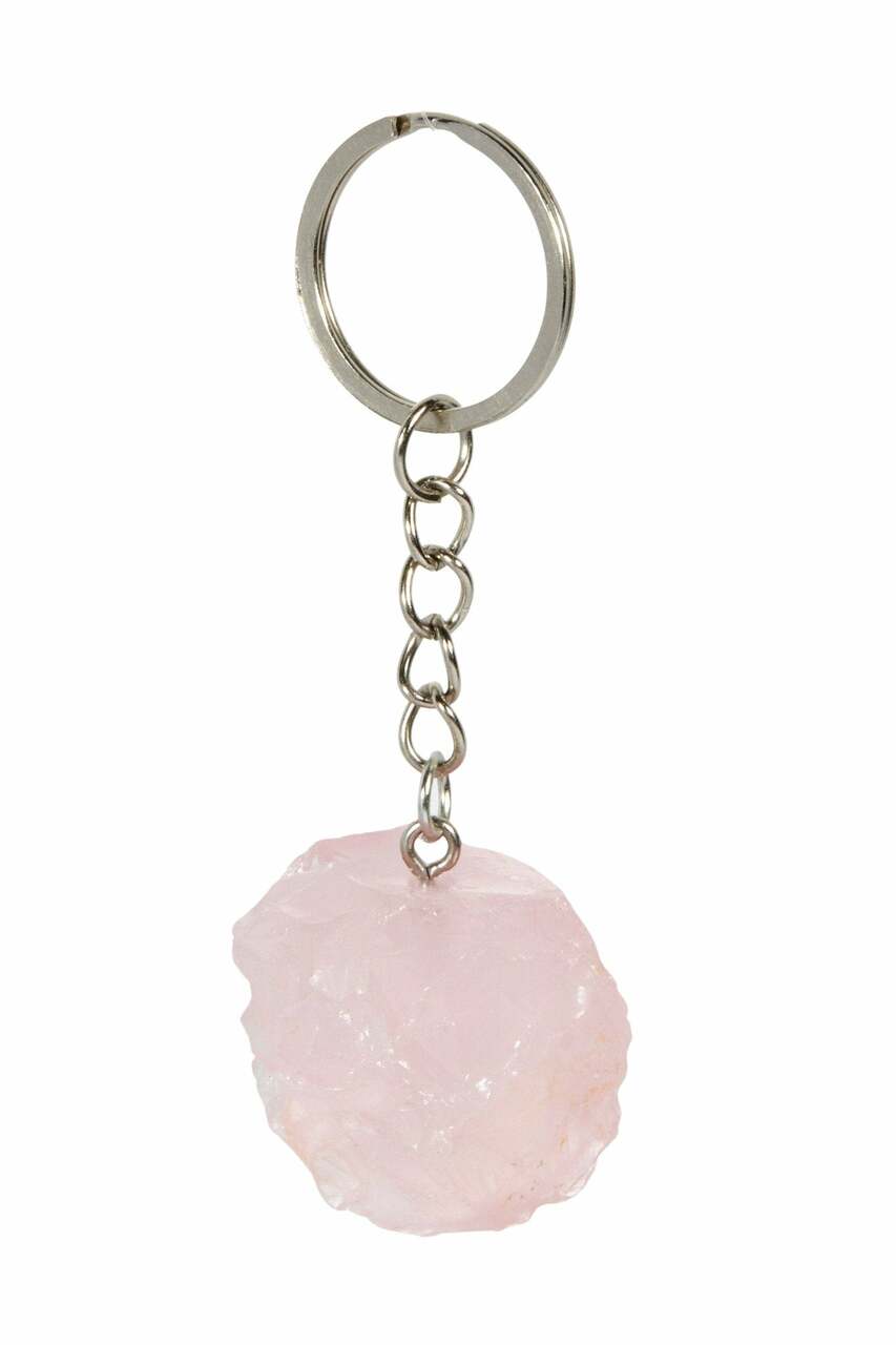 小物・アクセサリー Rose Crystal Raw Rose Quartz Crystal Keychain | New Moon Beginnings