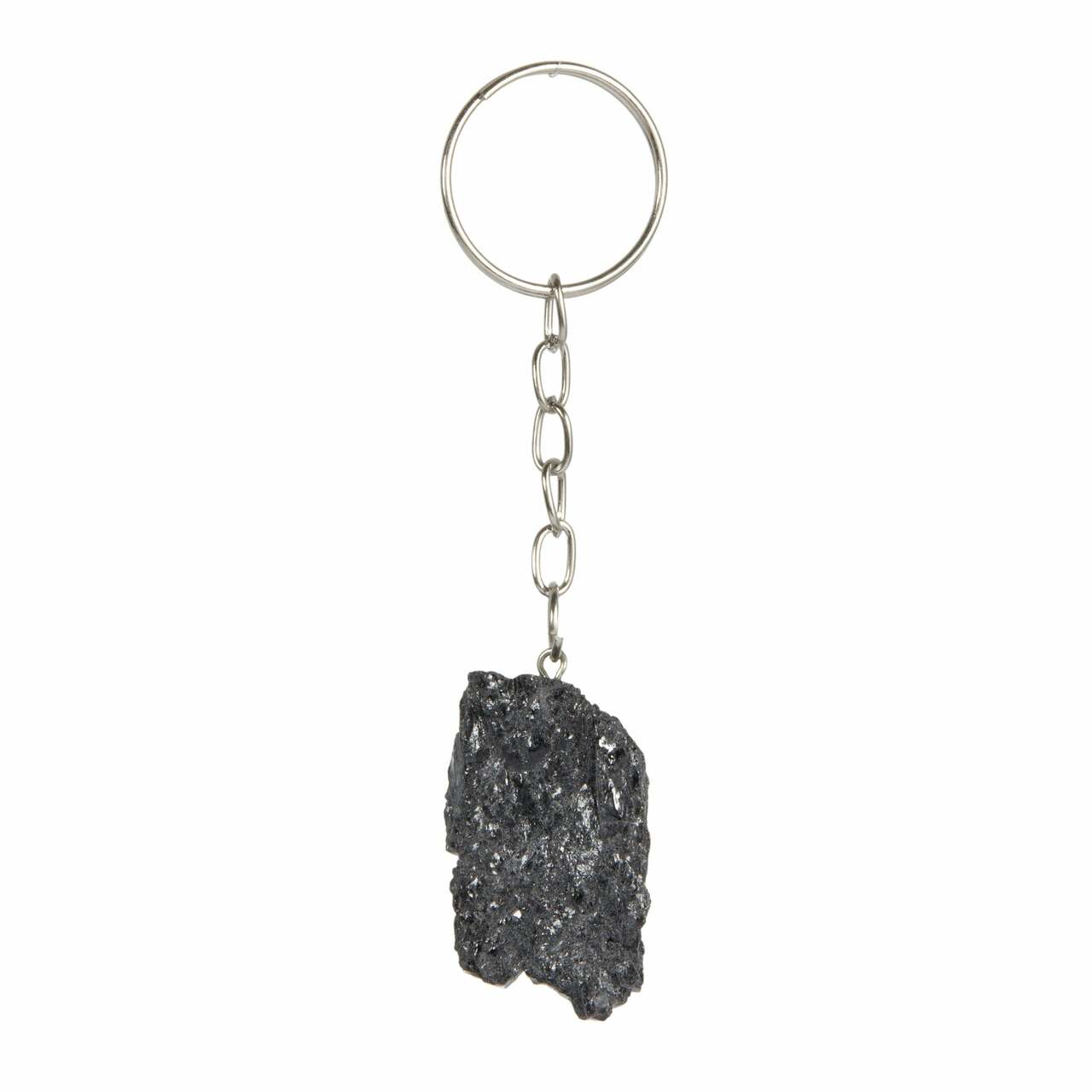 Raw Black Tourmaline Stone Keychain | New Moon Beginnings